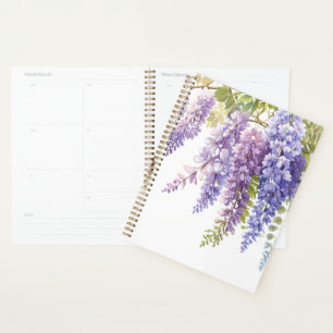 Agenda Elegante color morado glicinia floral