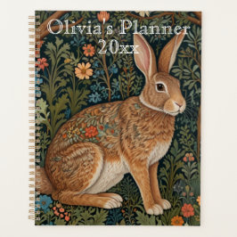 Agenda Elegante conejo boho marrón de madera