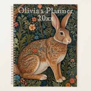 Agenda Elegante conejo boho marrón de madera