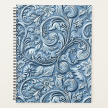 Elegante cuero blanco azul claro