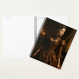 Agenda Elegante dama victoriana steampunk en marrón