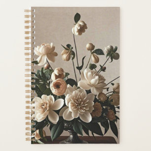 Agenda Elegante, de inspiración vintage, floral suave y d
