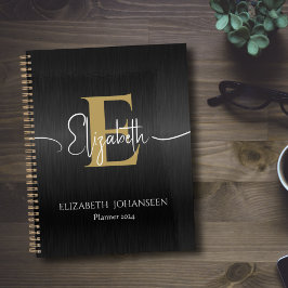 Agenda Elegante diario de monograma de oro Metalizado cep