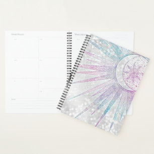 Agenda Elegante diseño de plata de luna de sol irlandés