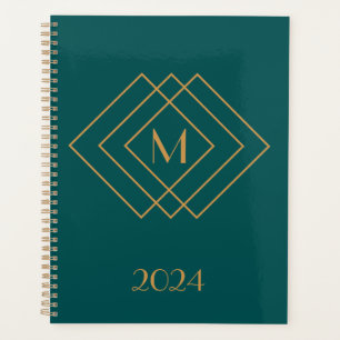 Agenda Elegante diseño geométrico de oro Art Deco
