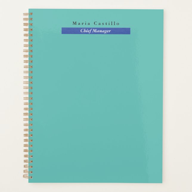 Agenda Elegante diseño Minimalista azul claro (Anverso)