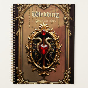 Agenda Elegante emblema de lujo del corazón.