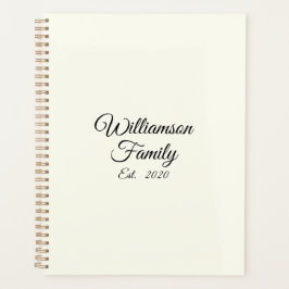 Agenda Elegante fecha de nombre de familia del guión de p