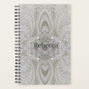 Agenda elegante femenino chic gris crema beige blanco flo