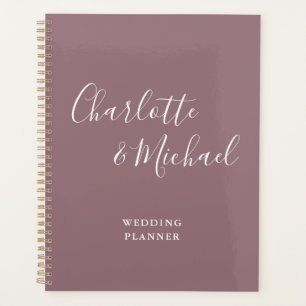 Agenda Elegante firma de escritura de color malva para bo