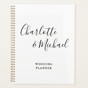 Agenda Elegante firma de escritura en negro y blanco para