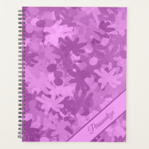 Agenda Elegante Flor Abstracta Púrpura Lilac Personalizad