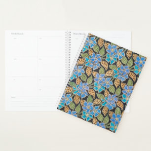 Agenda Elegante Flor Azul Periwinkle Floral Clásico