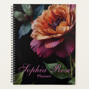 Agenda Elegante floral boho vintage melancólico en rojo m