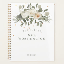 Agenda Elegante Floral Bouquet El futuro Sra. Boda