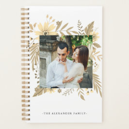Agenda Elegante Floral de color dorado Dos Planner fotogr