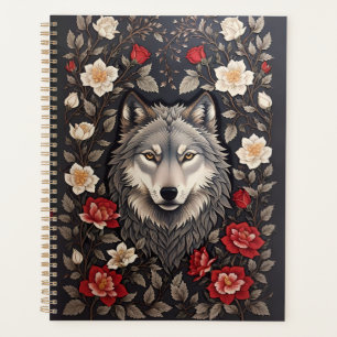 Agenda Elegante Floral de Lobo Gris