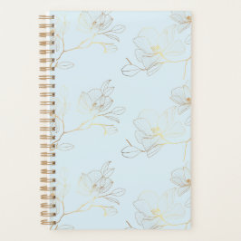 Agenda Elegante Floral dorada semanal/mensual