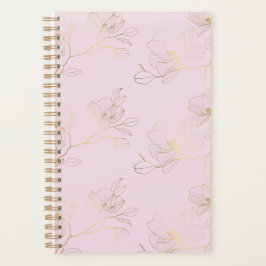 Agenda Elegante Floral dorada semanal/mensual