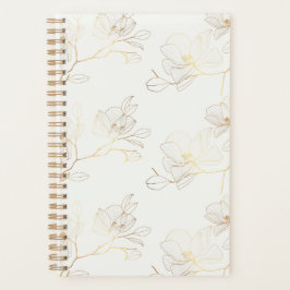 Agenda Elegante Floral dorada semanal/mensual