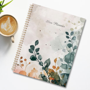 Agenda Elegante Floral Minimalista Acuarela