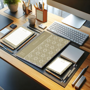 Agenda Elegante Floral Ornamentado Vintage Dorado