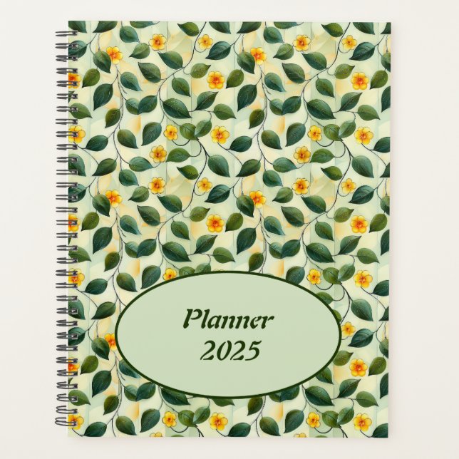 Agenda Elegante Foliage Botánico Floral Girly 2025 (Anverso)