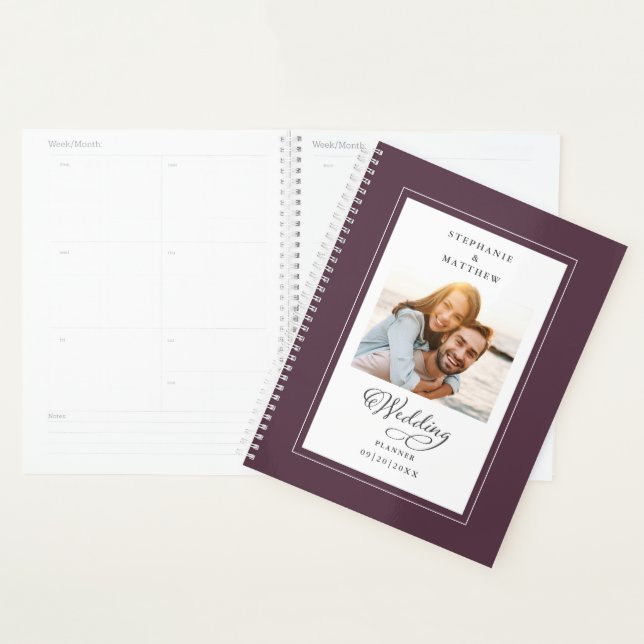 Agenda Elegante foto Boda de compromiso de cassis púrpura (Demostración)