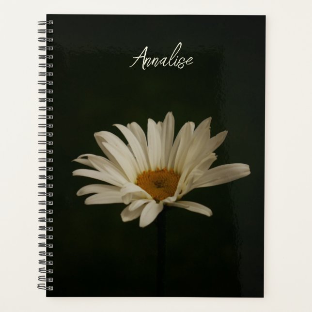 Agenda Elegante foto floral de margarita personalizada (Anverso)
