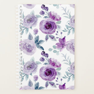 Agenda Elegante Funda de Planner Floral de color Púrpura