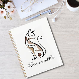 Agenda Elegante Gato Kitty Moderno, Gato Mamá, Personaliz