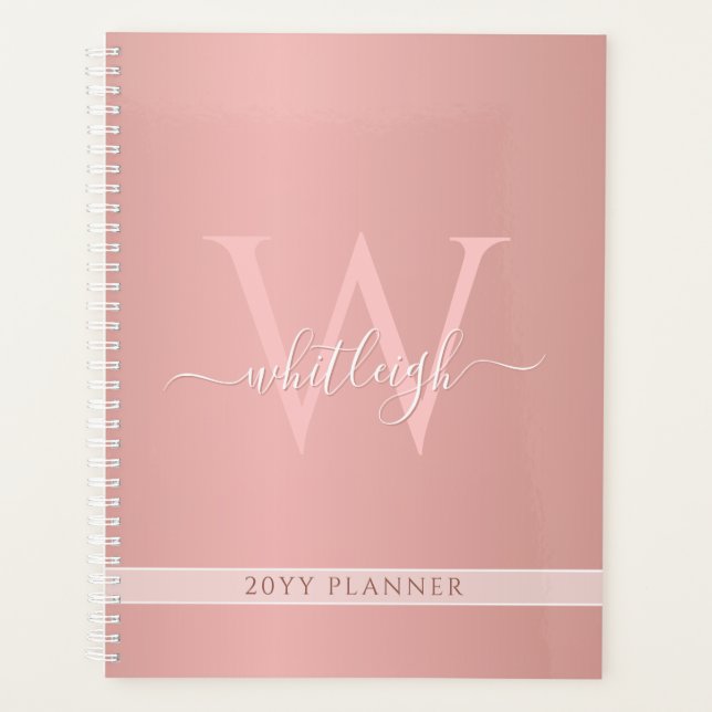 Agenda Elegante Glam de Rosa moderno (Anverso)