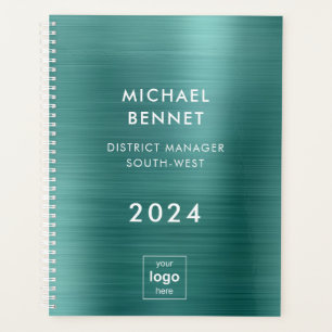 Agenda Elegante Green Business Logo 2024 Planner
