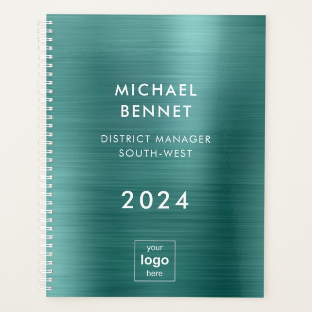 Agenda Elegante Green Business Logo 2024 Planner (Anverso)