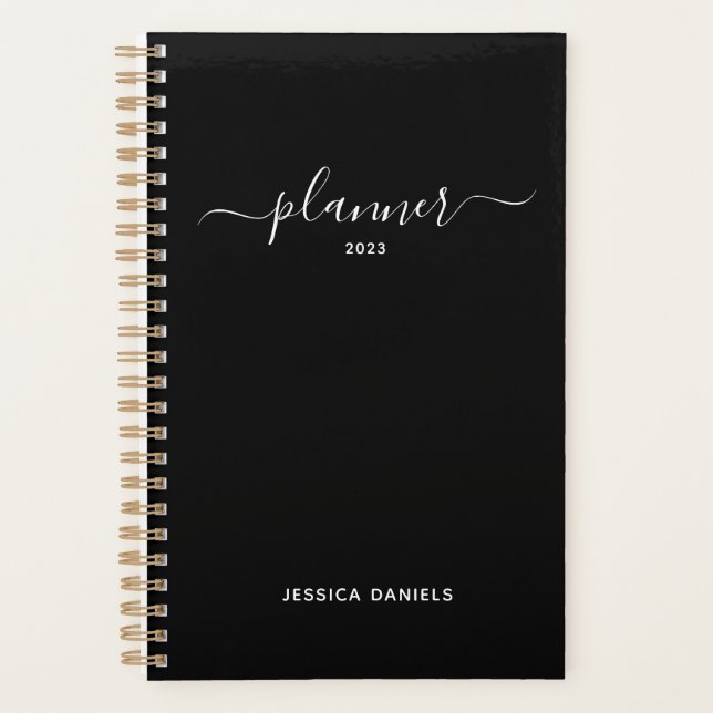 Agenda Elegante guión cambia semanalmente el plano negro  (Anverso)