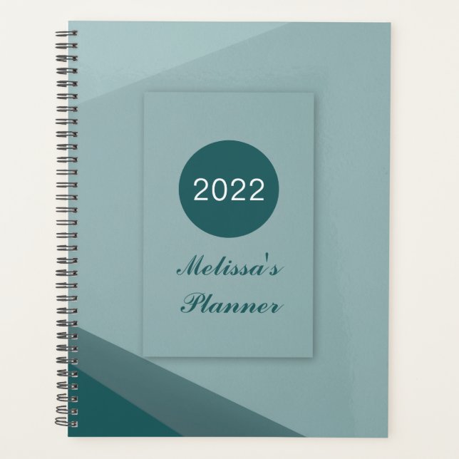 Agenda Elegante guión geométrico moderno 2022 personaliza (Anverso)