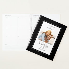 Agenda Elegante guión gráfico moderno Boda blanco y negro