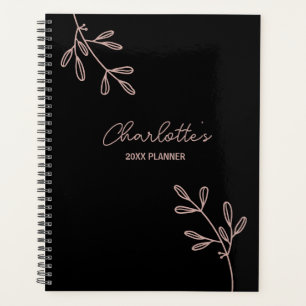 Agenda Elegante guión libro de citas florales rosadas neg