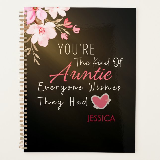 Agenda Elegante guión y corazón personalizado (Anverso)