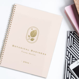 Agenda Elegante Hoja de Oro Mínimo Botánico Blanda Rosa