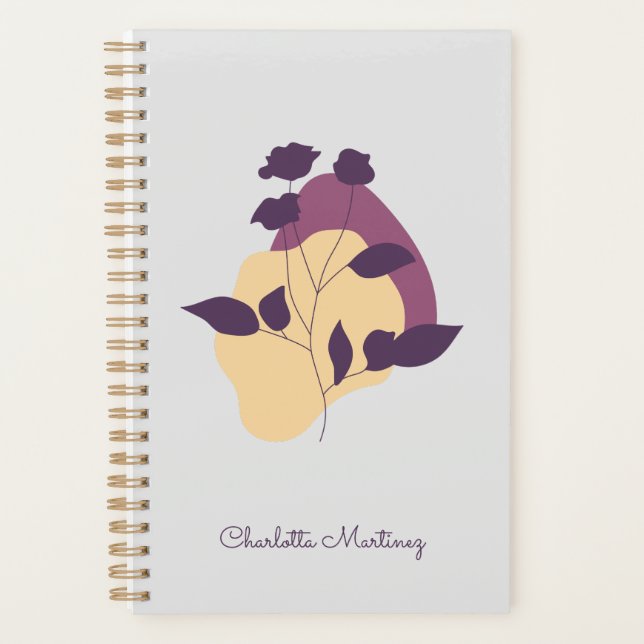Agenda Elegante Ilustracion Boho Purple Flower (Anverso)
