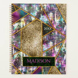 Agenda Elegante iridiscente giratorio geométrico