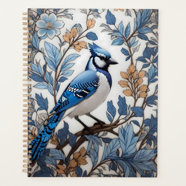 Agenda Elegante Jay Azul William Morris Inspirado (Anverso)