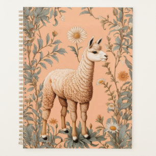 Agenda Elegante Lama y Flores de margarita en la arena