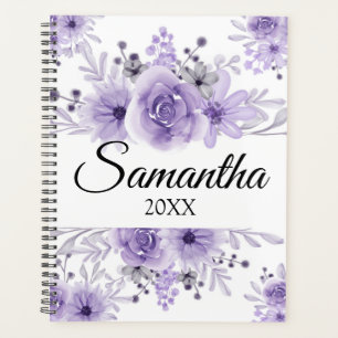 Agenda Elegante Lavanda Púrpura Floral acuática