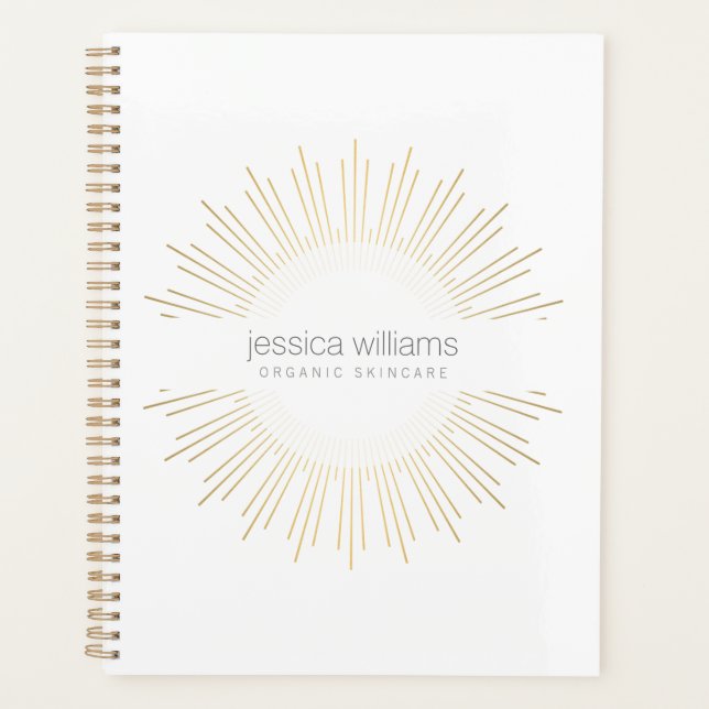 Agenda Elegante libro de citas de Beauty Gold Sunburst (Anverso)