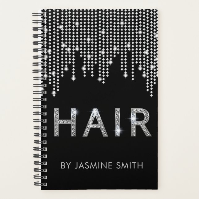 Agenda Elegante libro de citas de Moda Diamond Hair (Anverso)