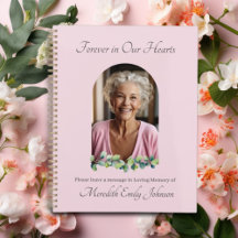 Elegante libro de invitados de fotografía funeral