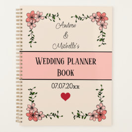 Agenda Elegante libro de planeamiento de boda floral pers
