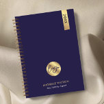 Agenda Elegante logotipo comercial de la Marina y el Pers<br><div class="desc">Manténgase organizado y a la carta con un planificador de marca personalizado con este diseño de diseño elegante de Navy & Gold Business Logo 2025 Planner. Con un moderno diseño azul marino y oro falso con espacio para el logo, nombre y texto personalizado de su empresa. Un diario sencillo pero...</div>